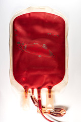 Bag of blood and plasma in hospital.