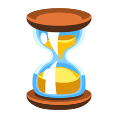 Cartoon vector hourglass, sandglass