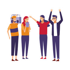 Young friends cartoon