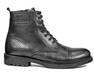 The black man's shoes.Isolated on white background