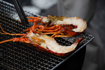 伊勢海老の炭火焼き