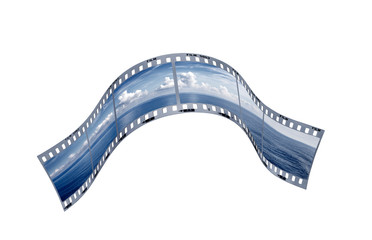 Obraz premium Photographic filmstrips showing a seascape. Tourism and agency travel concept.