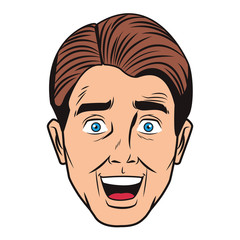 Pop art man face