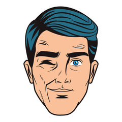 Pop art man face