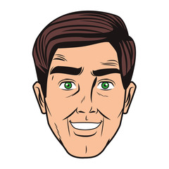 Pop art man face