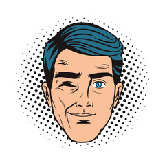 Pop art man face