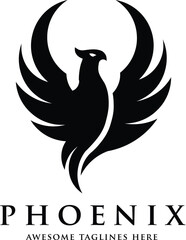 Obraz premium koncepcja logo luksusowego feniksa, najlepszy projekt logo ptaka feniksa