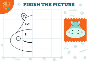 Copy and complete the picture vector blank game, illustration.