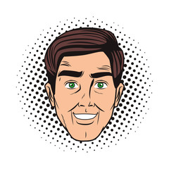 Pop art man face