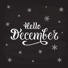 Vector illustration of hello december for typography poster, logotype, flyer, banner, greeting card or postcard. © Ольга Мифтиева
