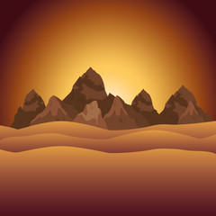 desert sunset manger scene background