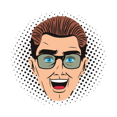 Pop art man face
