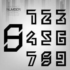 abstract set of number polygonal design vintage style template vector
