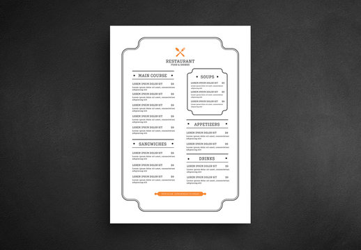 Restaurant Menu Layout