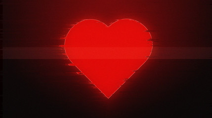 Glowing neon heart.