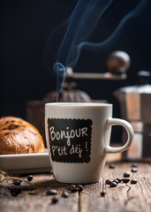 Cup of Coffee on wooden table