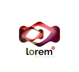 Abstract geometric logo design, overlapping shapes