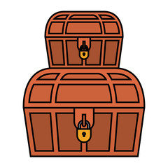 old trunks boxes transport icon