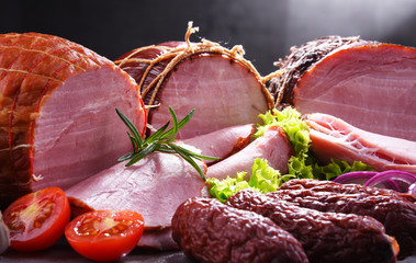 Composition with assorted meat products