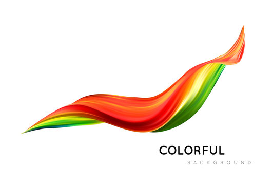 Colorful flow design. Trending wave liquid illustration on white