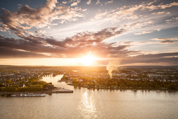 Sonnenuntergang über Koblenz 