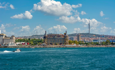 Fototapeta premium Haydarpasa train station on the Asian part of Istanbul is one of the historic landmarks of the city..