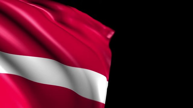 Flag of Denmark. Animated Slow pan to the right over black background. Transition element