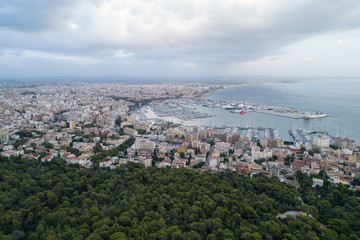 Aerial overview of Palma de Mallorca, Palma de Mallorca, Balearic Islands, Spain