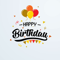 Happy birthday design vector typography with balloons