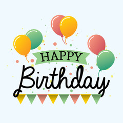 Happy birthday design vector typography with balloons