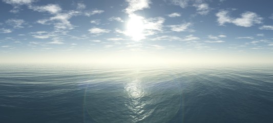 Obraz premium Panorama of sea sunset, ocean sunrise, seascape 