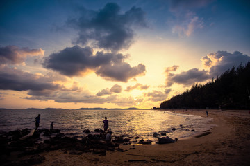 Sunset at Pala beach, Rayong, Thailand