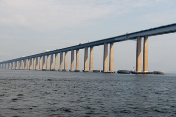 Rio-Niteroi bridge, linking the two cities on the bay of Guanabara