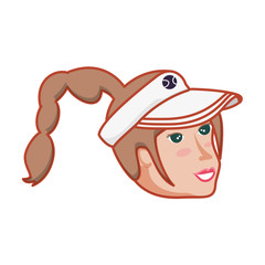 head woman with sport cap