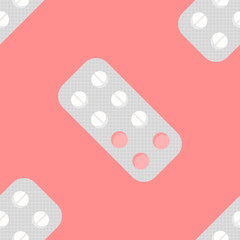 Seamless pills blister vector pattern.