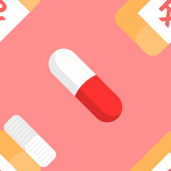 Seamless pills vector pattern.