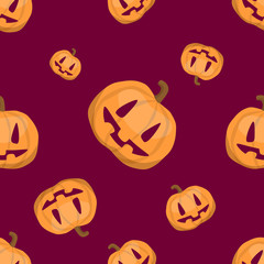 Seamless pattern with pumpkins.