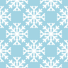 Fototapeta na wymiar Snowflakes. Seamless pattern. Blue and white winter ornament