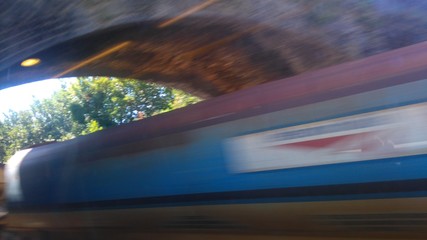 blurry moving train 