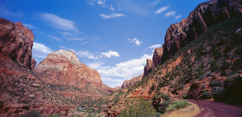 view of zion canyon in utah usa