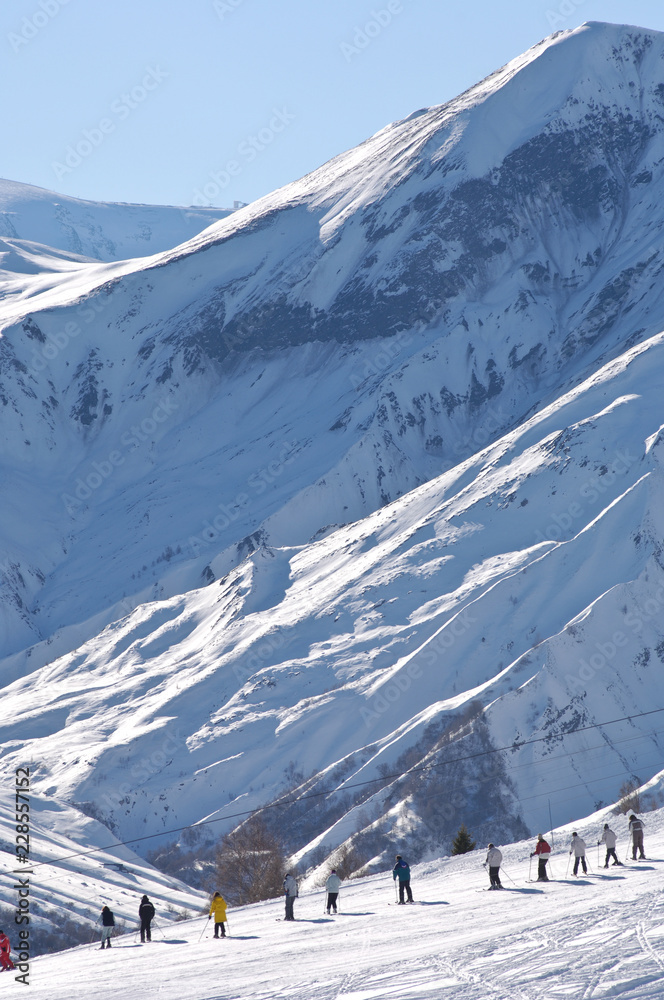 Sticker Alpes France paysage montagne hiver neige