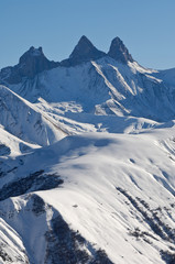 Fototapeta na wymiar Alpes France paysage montagne hiver neige