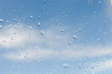Raindrops on the glass