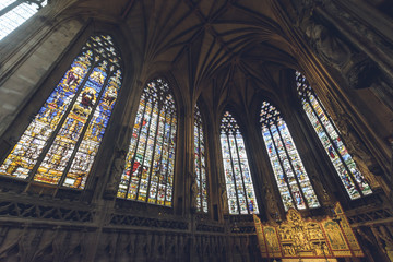 Interiors of Lichfield Cathedral - Lady Chapel Stained Glass North Side