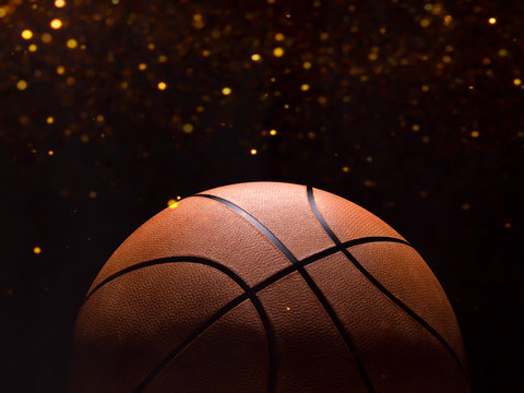 Basketball close-up on studio background - Stock image