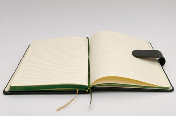 Open book with blank pages