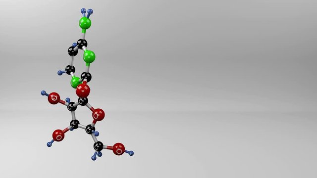 Cytarabine molecule.Molecular structure of cytosine arabinoside, chemotherapy medication used to treat leukemia.
