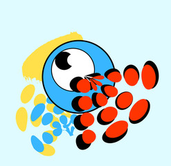 abstract shapes with brushstrokes vector