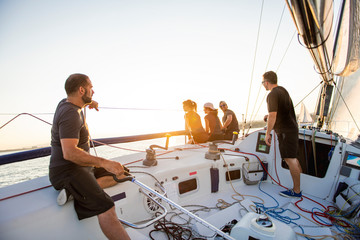 Team athletes Yacht training for the competition