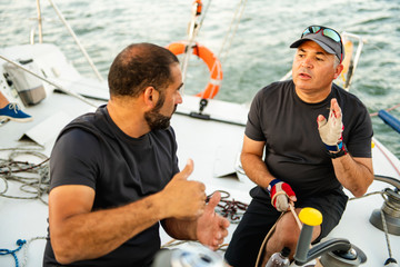Team athletes Yacht training for the competition